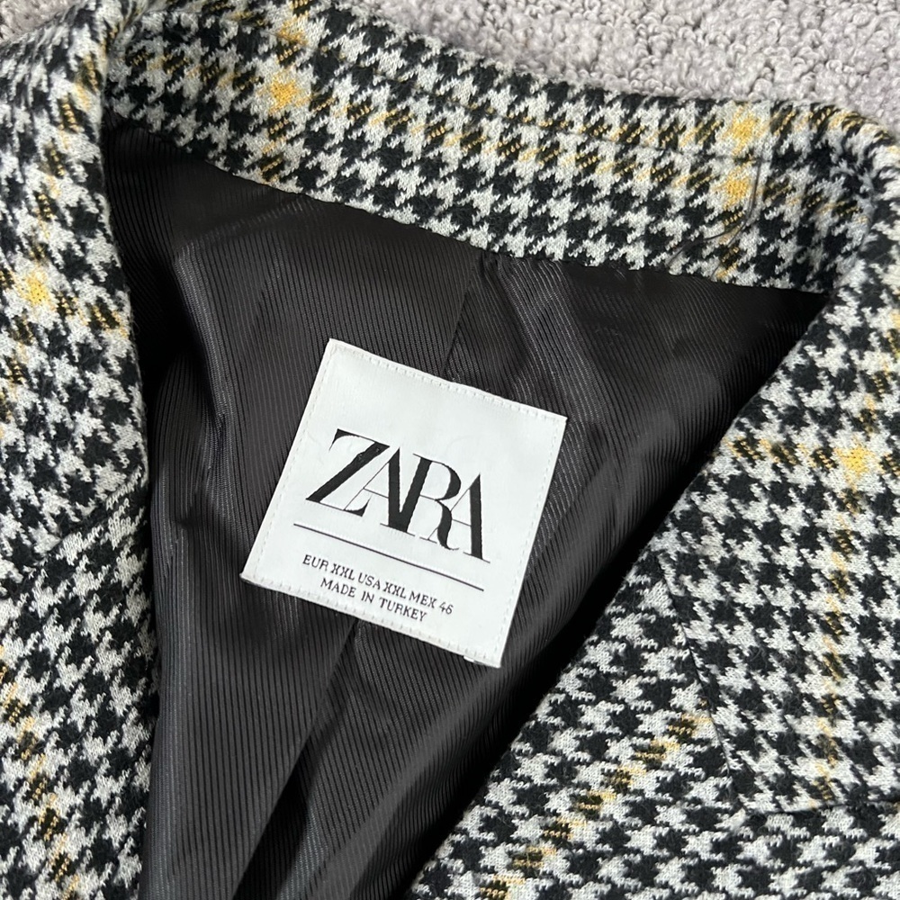 Zara Double Breasted Houndstooth Peacoat - Picture 5 of 5